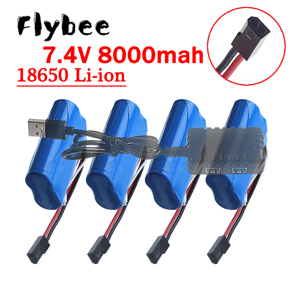 Rc Hobby Parts - (5500 Plug) Batterie 18650 7.4V 8000Mah,
