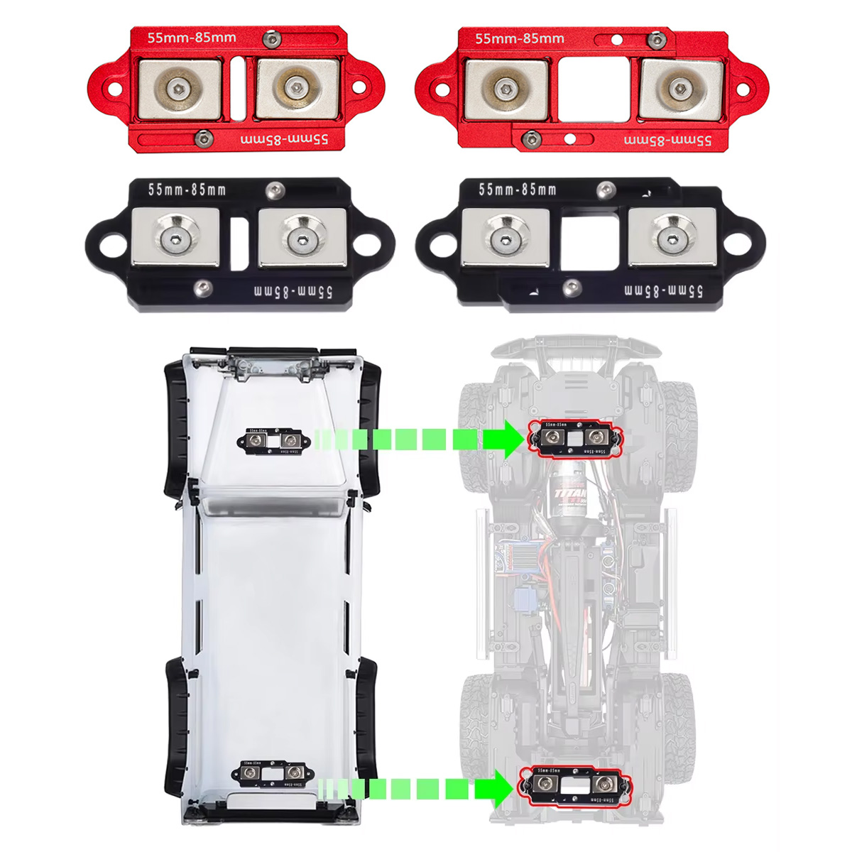 4 pièces 55-85mm corps magnéti - Body Shell Rc avis et prix