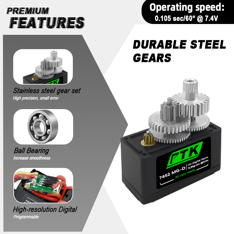 Servomoteur numérique PTK 7452 - Rc Hobby Model avis et prix